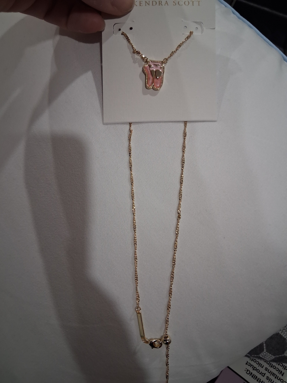 Kendra Scott Pink Enamel Gold Necklace with Pendant